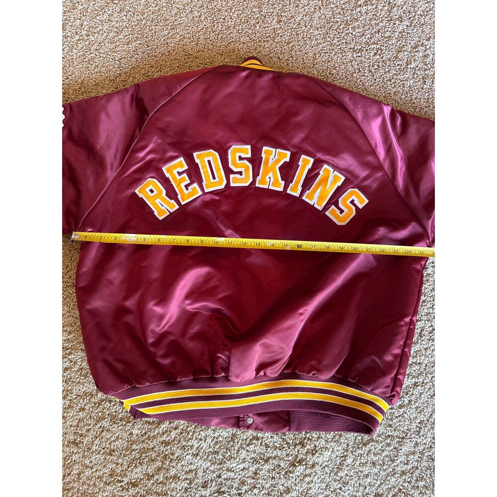 VTG NFL Washington Redskins Chalkline XL Maroon Satin Button Snap Bomber Jacket - Picture 6 of 8